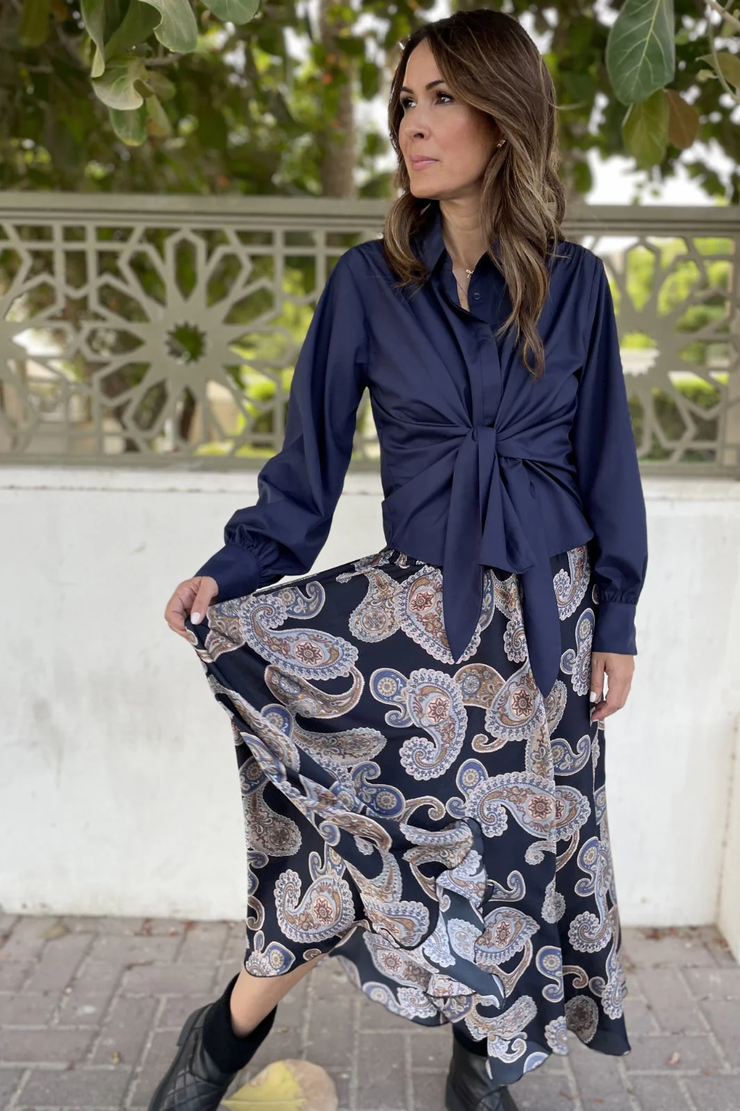 Karmamia - Lee Shirt - Navy Blue Cotton - Image 3