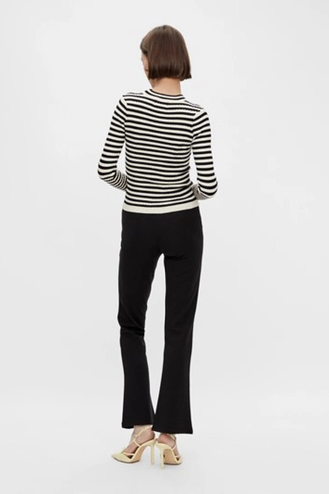 Pieces - Pccrista Ls O-Nech Knit Noos - Black With Birch - Image 3