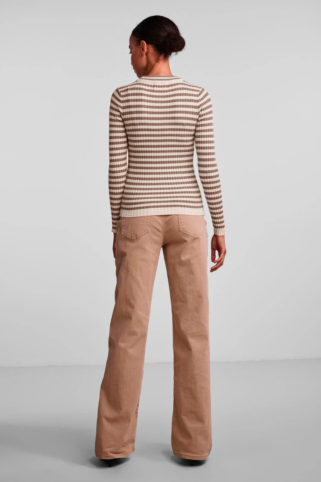 Pieces - Pccrista Ls O Neck Knit Noos Bc - Fossil/With Brich - Image 4